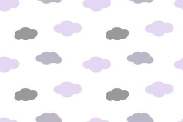 Simple Soft Cloud Seamless Pattern White Design