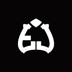 Fototapeta premium TJ Logo monogram with spade shape design template