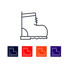 Hiking Boot thin line icon stock illustration.