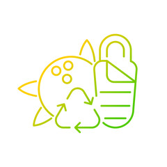 Sleeping bag from coconut shell gradient linear vector icon. Sustainable camping gear. Eco-friendly fabrics. Thin line color symbol. Modern style pictogram. Vector isolated outline drawing