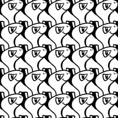 seamless pattern of cute monster cartoon