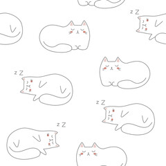 Seamless pattern with cute colorful Kittens. Creative childish texture. Great for fabric, textile Vector Illustration