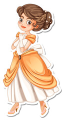 Fototapeta premium Beautiful princess cartoon character sticker