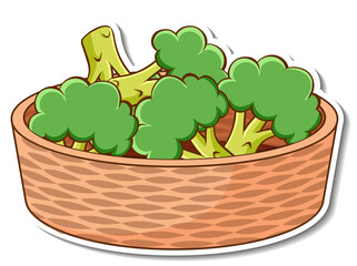 Sticker basket with many broccoli