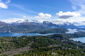 Fototapeta na wymiar San Carlos de Bariloche is a city in the Argentinian province of Rio Negro. It is called Bariloche for short. It is famous for skiing, sightseeing, water sports, and trekking and climbing.