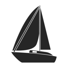 Sail yacht vector icon.Black vector icon isolated on white background sail yacht.