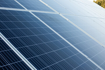 The close-up of solar panels as texture