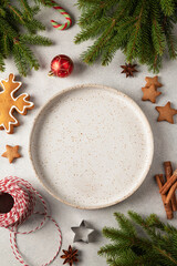 Christmas gingerbread cookies on the plate. Snowflake