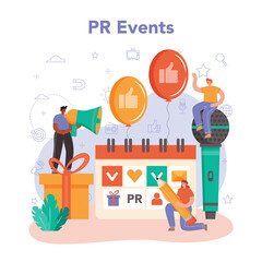 Public relations manager. PR event. Specialist developing commercial