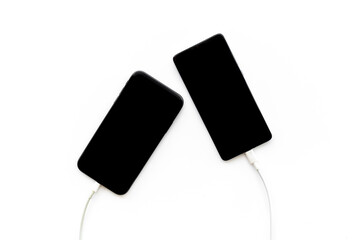 Smartphone with usb cable for charging and cord charger