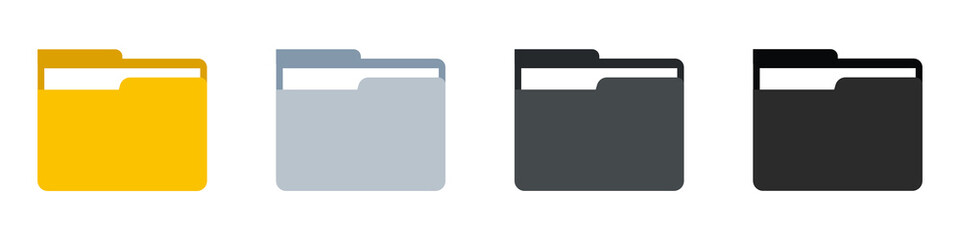 Folder icons set. Computer folder, folders sign. Vector illustration