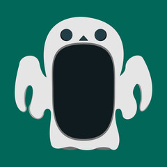 Big Ghost Character Head  and Open mouth , Vector and Illustration.