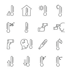 Obraz premium Temperature icons set. Temperature pack symbol vector elements for infographic web