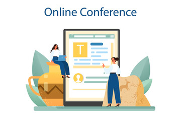 Historian online service or platform. History science, paleontology