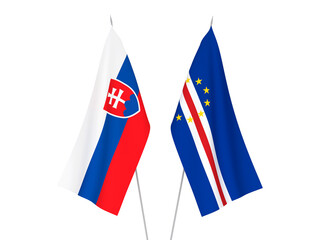 Fototapeta na wymiar Republic of Cabo Verde and Slovakia flags
