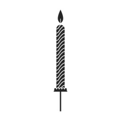 Birthday candle vector icon.Black vector icon isolated on white background birthday candle.