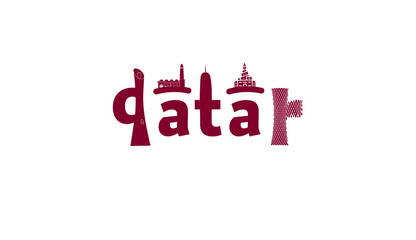 A logo symbolizing tourism in Qatar and the prominent tourist attractions in the State of Qatar