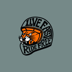 Vintage Tiger Helment Logo Badge