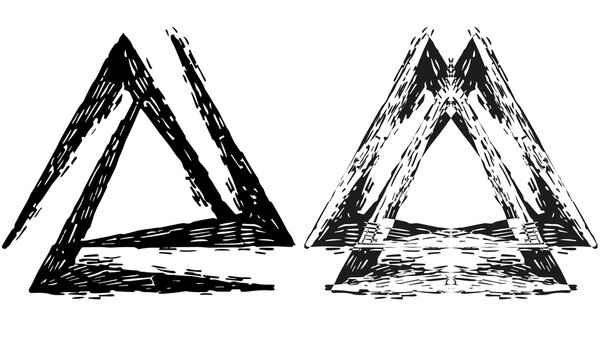 vector geometric symbols of triangles and valknut