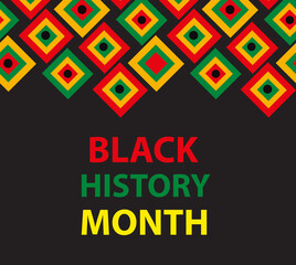 Black history month template for your design. African American History Poster, card, background. Vector illustration