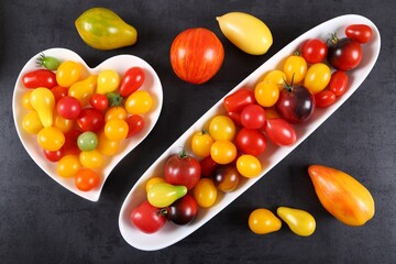 Colorful tomatoes.