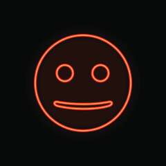 Neon Smile Icon isolated on a dark background