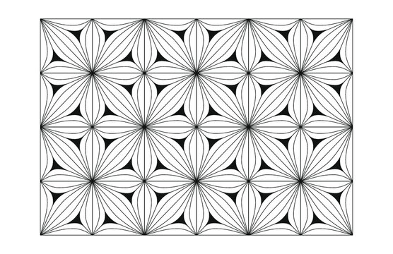 black and whit Zentangle pattern drawing