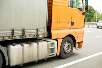 A truck on the road. Cargo transport.