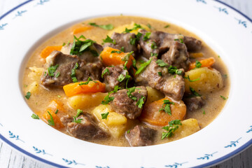Turkish Kuzu - et Haslama - Lamb - meat Stew with Potatoes and Carrot