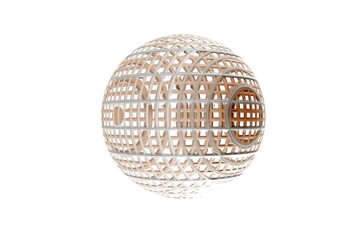 abstract figure sphere brown grid 3d rendering white background