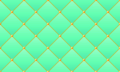 Fototapeta premium Blue luxury background with golden chains and beads. Vector illustration.