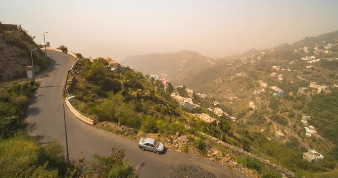 Time Lapse Overlooking The Faifa (Fayfa) Mountains In Jizan Region South West Saudi Arabia