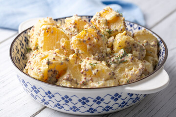 Potato salad with mustard seeds and mayonnaise (Turkish name; patates salatasi)
