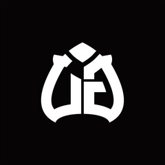 UG Logo monogram with spade shape design template