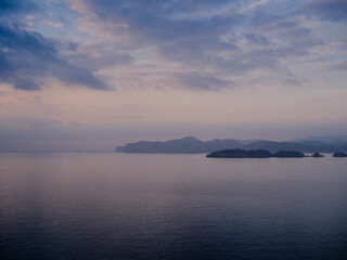 sunrise and sunset on the Malgrats islands off Santa POnsa, Calvia, Mallorca, Spain