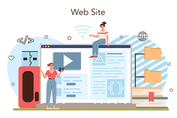IT education online service or platform. Student write software
