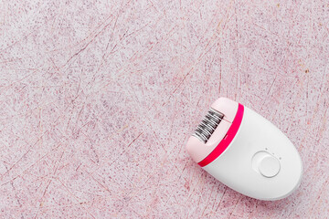White epilator for hair removal and depilatory. Top view