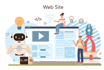 Robotics school course online service or platform. Robotic engineering