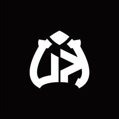 UK Logo monogram with spade shape design template