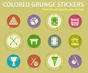 Billiards icon set