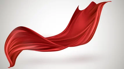 Tuinposter Red flying fabric © BazziBa
