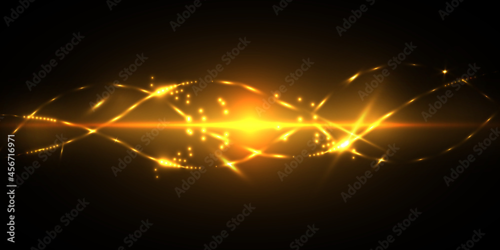 Poster Abstract light with bright shining particles. Vector.