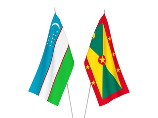 Uzbekistan and Grenada flags