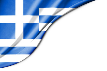 Greece flag. 3d illustration. with white background space for text