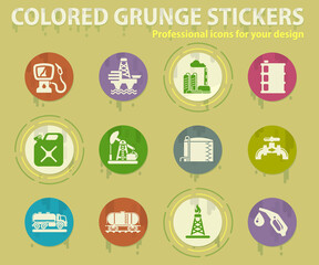 Oil and petrol industry objects icons