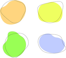 Set of flat speech bubble shaped banners, price tags, stickers, badges. Vector illustration.