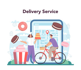Confectioner online service or platform. Professional pastry chef