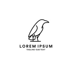 Outline crow raven vector suitable for logo and illustration