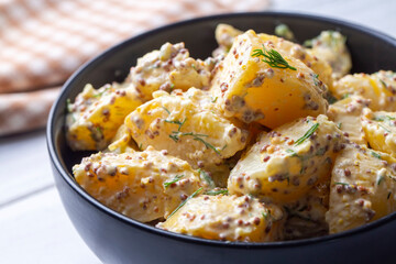 Potato salad with mustard seeds and mayonnaise (Turkish name; patates salatasi)