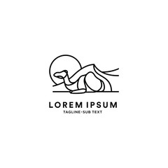 Outline camel vector suitable for logo and illustration